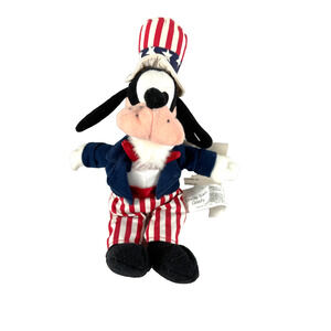 Uncle Sam Patriotic Goofy The Disney Store Bean Bag Plush w/Original Tag Vintage